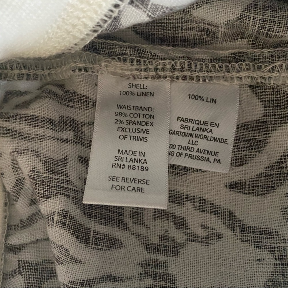 Lilly Pulitzer Beach Pant Linen Chocolate Zebra EUC - Picture 6 of 8